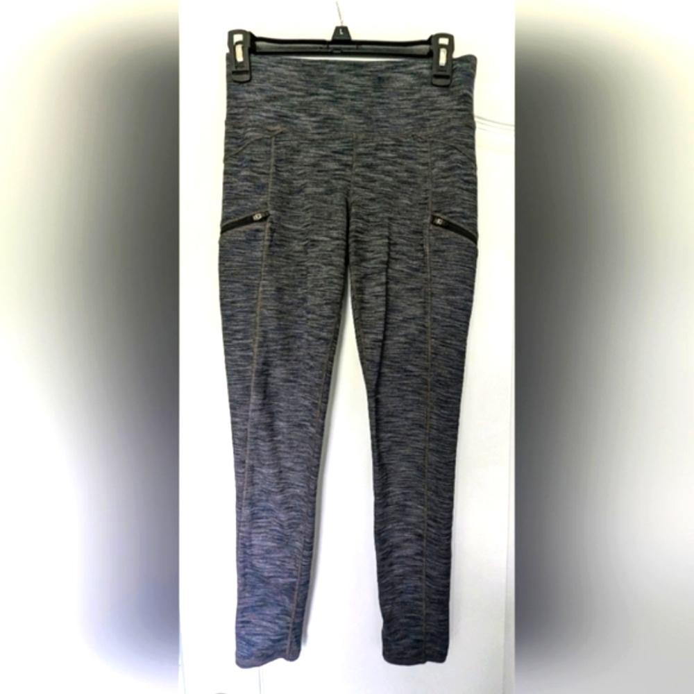 Athleta Yoga Pants size small heather gray with zip pockets EUC